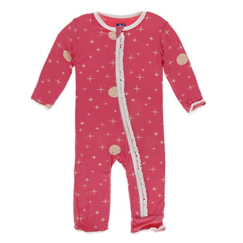 KicKee Pants Bamboo Print Muffin Ruffle Coverall with Zipper