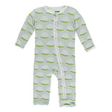 KicKee Pants Bamboo Print Muffin Ruffle Coverall with Zipper
