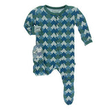 Kickee Pants Bamboo Print Footie with Snaps
