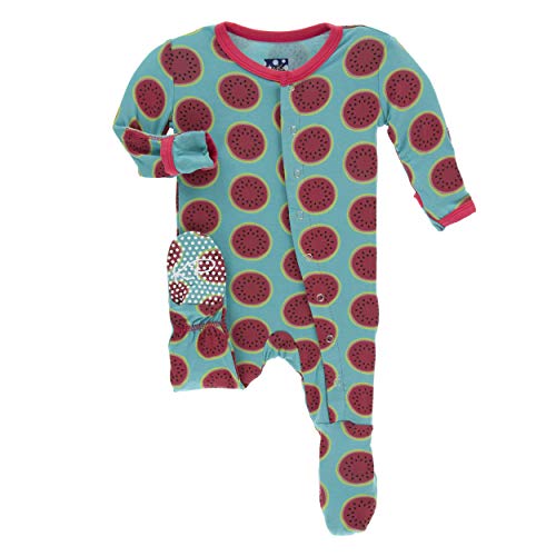 Kickee Pants Bamboo Print Footie with Snaps
