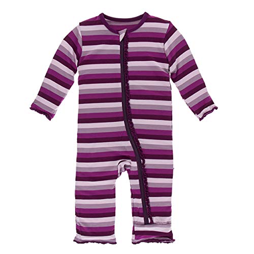 KicKee Pants Bamboo Print Muffin Ruffle Coverall with Zipper