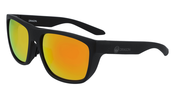 Dragon Alliance Aerial LL Ion Sunglasses, Matte Black Frame LL Orange Ion Lens