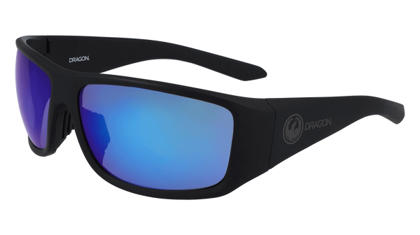 Dragon Alliance Jump LL Ion Sunglasses, Matte Black Frame LL Blue Ion Lens