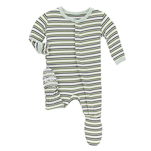 Kickee Pants Bamboo Print Footie with Snaps