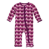KicKee Pants Bamboo Print Muffin Ruffle Coverall with Zipper