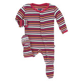 Kickee Pants Bamboo Print Footie with Snaps