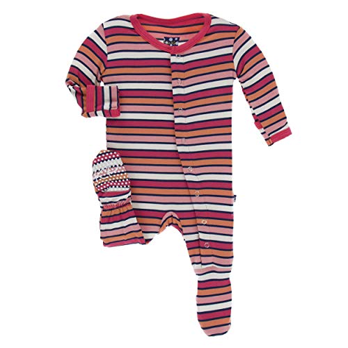 Kickee Pants Bamboo Print Footie with Snaps