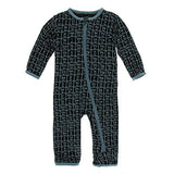 KicKee Pants Bamboo Print Coverall with Zipper