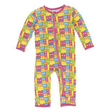 KicKee Pants Bamboo Print Coverall with Zipper