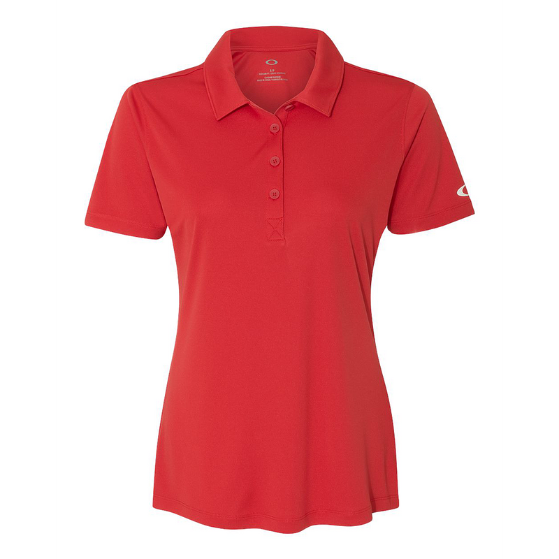 Oakley Crestible Women Solid Golf Polo Red