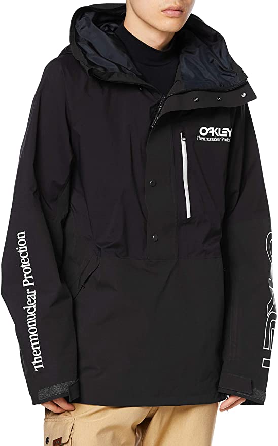 Oakley Tnp Lined Shell Anorak Men Snow Jacket - Blackout / Extra Large