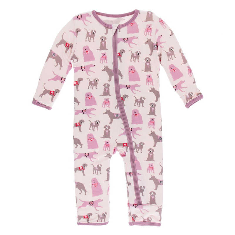 KicKee Pants Bamboo Print Coverall with Zipper