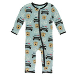KicKee Pants Bamboo Print Coverall with Zipper