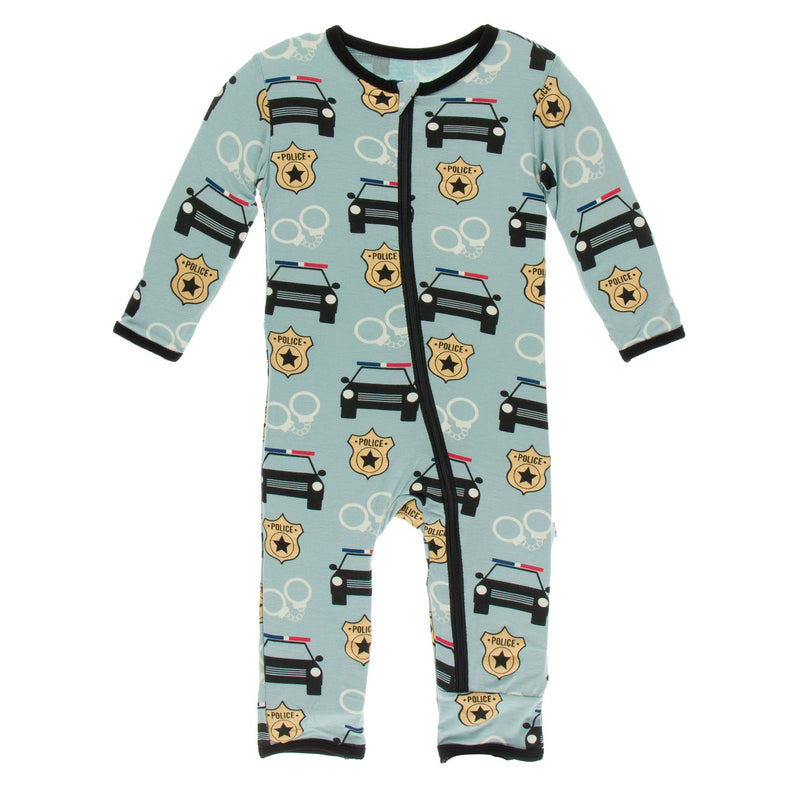 KicKee Pants Bamboo Print Coverall with Zipper