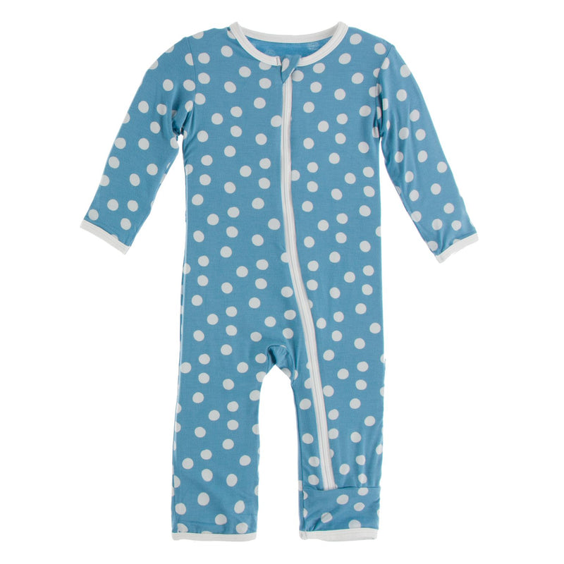 KicKee Pants Bamboo Print Coverall with Zipper