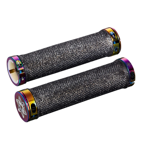 Supacaz Diamond Kush Grips with Oil Slick DH Star Ringz