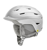 SMITH Liberty MIPS Women's Winter Helmet - Front view, showcasing hybrid shell design and adjustable vents white
