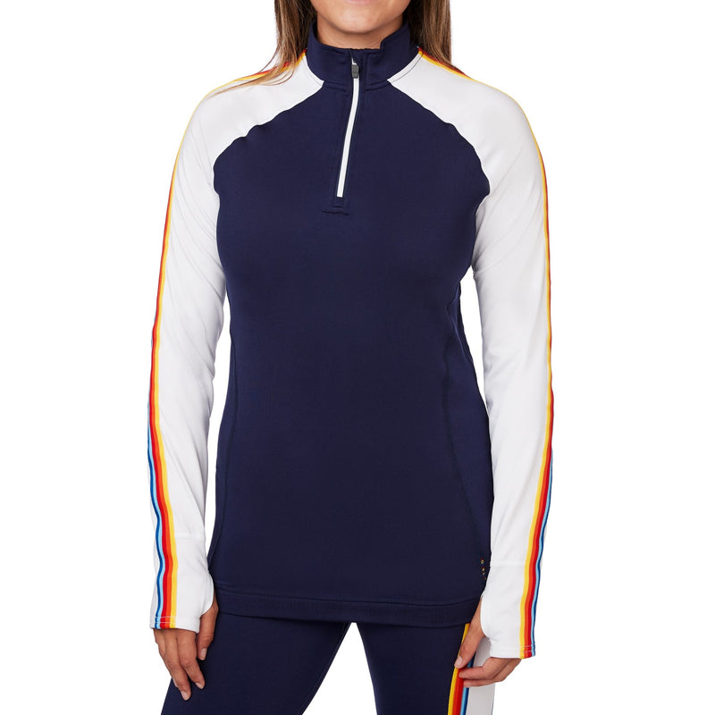 Hot Chillys Womens Micro-Elite Chamois Retro Ski Zip T