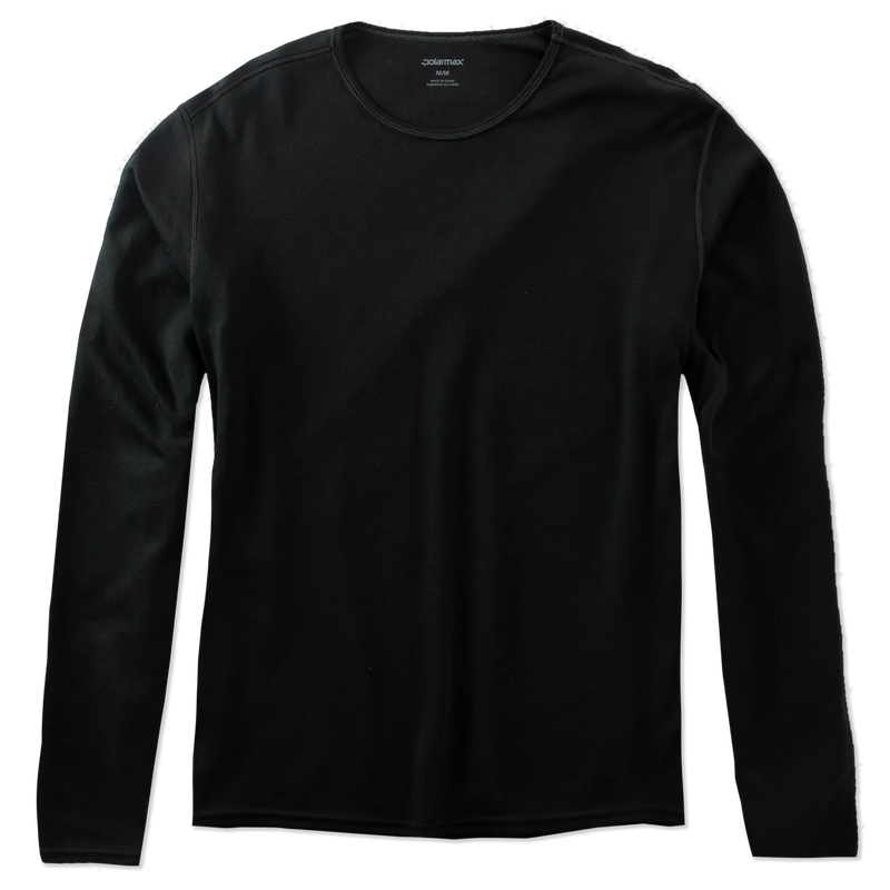 Polarmax Youth Single Layer Crewneck Midweight Base Layer - Soft and Moisture-Wicking Black