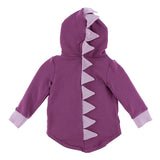 Kickee Pants Kid's Solid Fleece Zip-Front Dino Hoodie