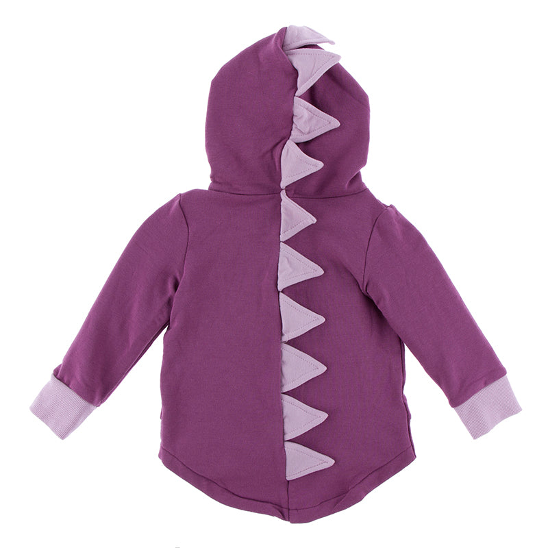 Kickee Pants Kid's Solid Fleece Zip-Front Dino Hoodie