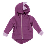 Kickee Pants Kid's Solid Fleece Zip-Front Dino Hoodie