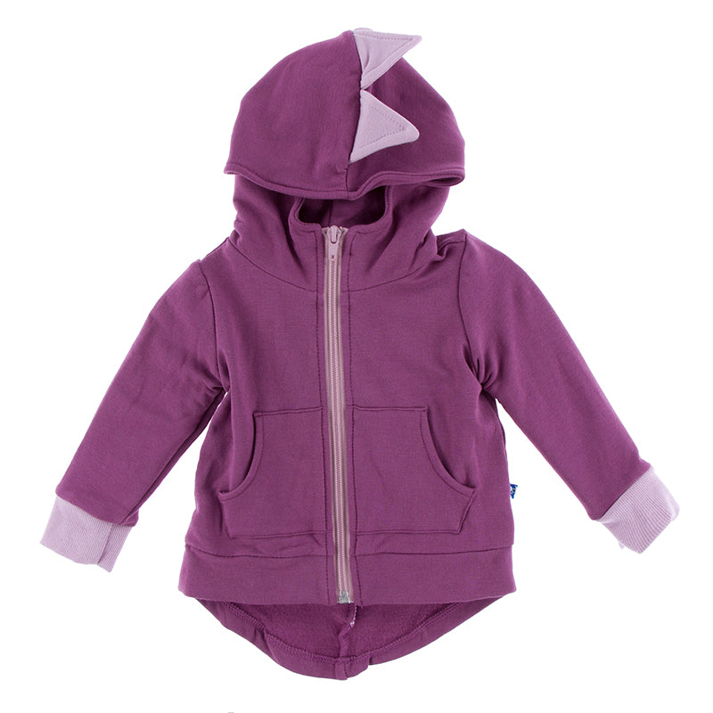 Kickee Pants Kid's Solid Fleece Zip-Front Dino Hoodie