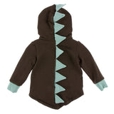 Kickee Pants Kid's Solid Fleece Zip-Front Dino Hoodie