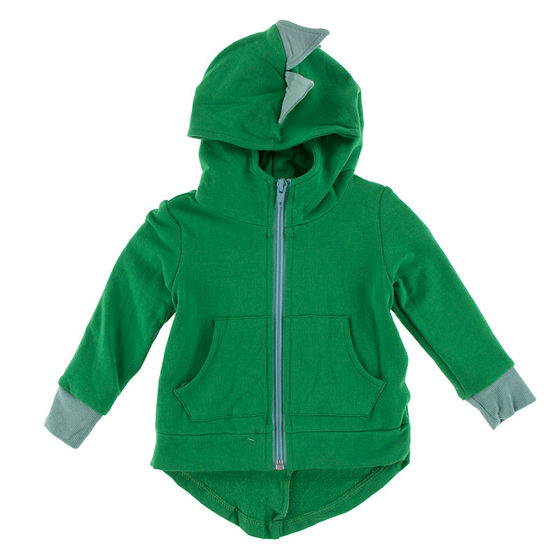 Kickee Pants Kid's Solid Fleece Zip-Front Dino Hoodie