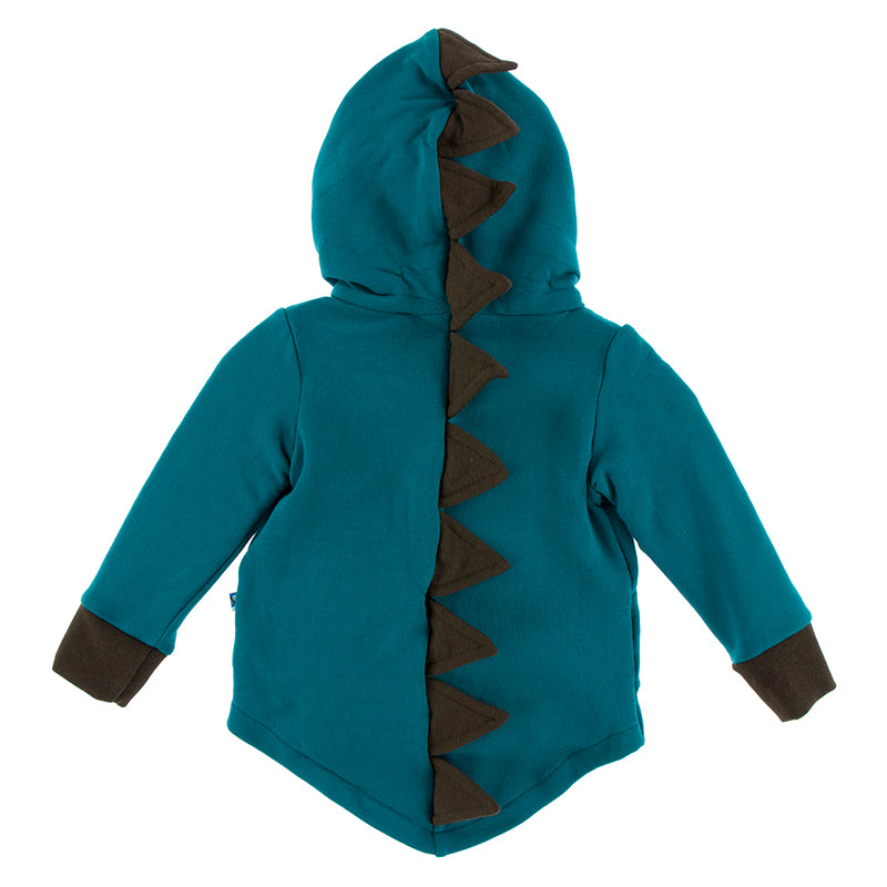Kickee Pants Kid's Solid Fleece Zip-Front Dino Hoodie