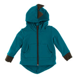 Kickee Pants Kid's Solid Fleece Zip-Front Dino Hoodie