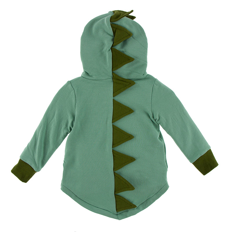 Kickee Pants Kid's Solid Fleece Zip-Front Dino Hoodie