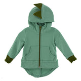 Kickee Pants Kid's Solid Fleece Zip-Front Dino Hoodie