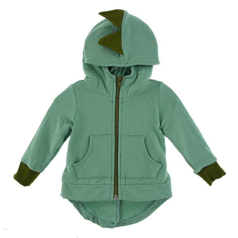 Kickee Pants Kid's Solid Fleece Zip-Front Dino Hoodie