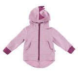 Kickee Pants Kid's Solid Fleece Zip-Front Dino Hoodie