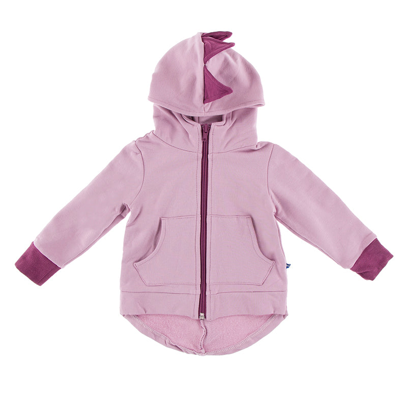 Kickee Pants Kid's Solid Fleece Zip-Front Dino Hoodie