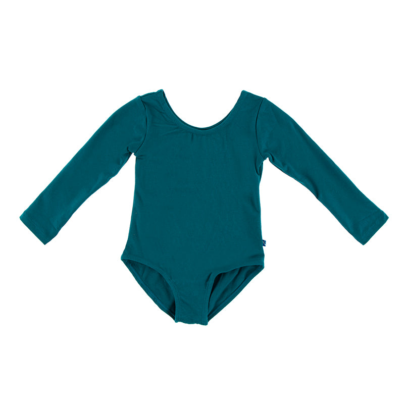 Kickee Pants Girl's Solid Long Sleeve Performance Jersey Leotard