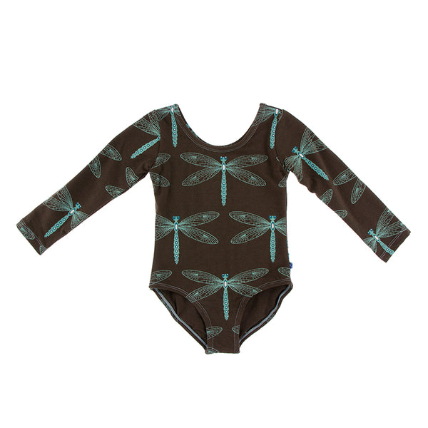 Kickee Pants Print Long Sleeve Performance Jersey Leotard