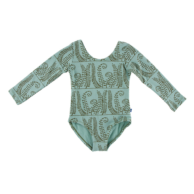 Kickee Pants Print Long Sleeve Performance Jersey Leotard
