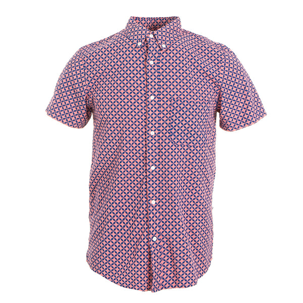 Kickee Pants Men's Print Short Sleeve Woven Button Down Shirt