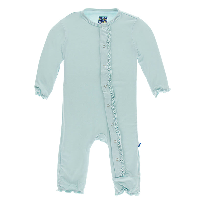 Kickee Pants Solid Muffin Ruffle Coverall with Snaps