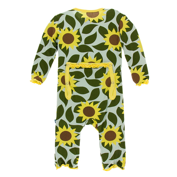 Kickee Pants Print Muffin Ruffle Coverall with Snaps