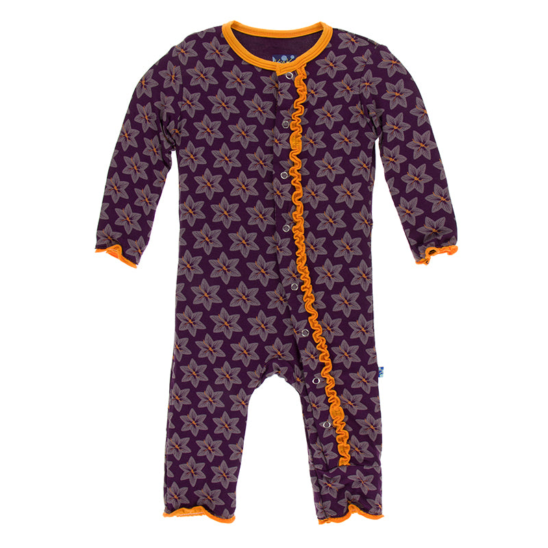 Kickee Pants Print Muffin Ruffle Coverall with Snaps