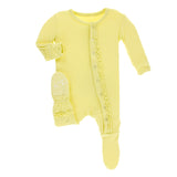Kickee Pants Solid Muffin Ruffle Footie with Snaps
