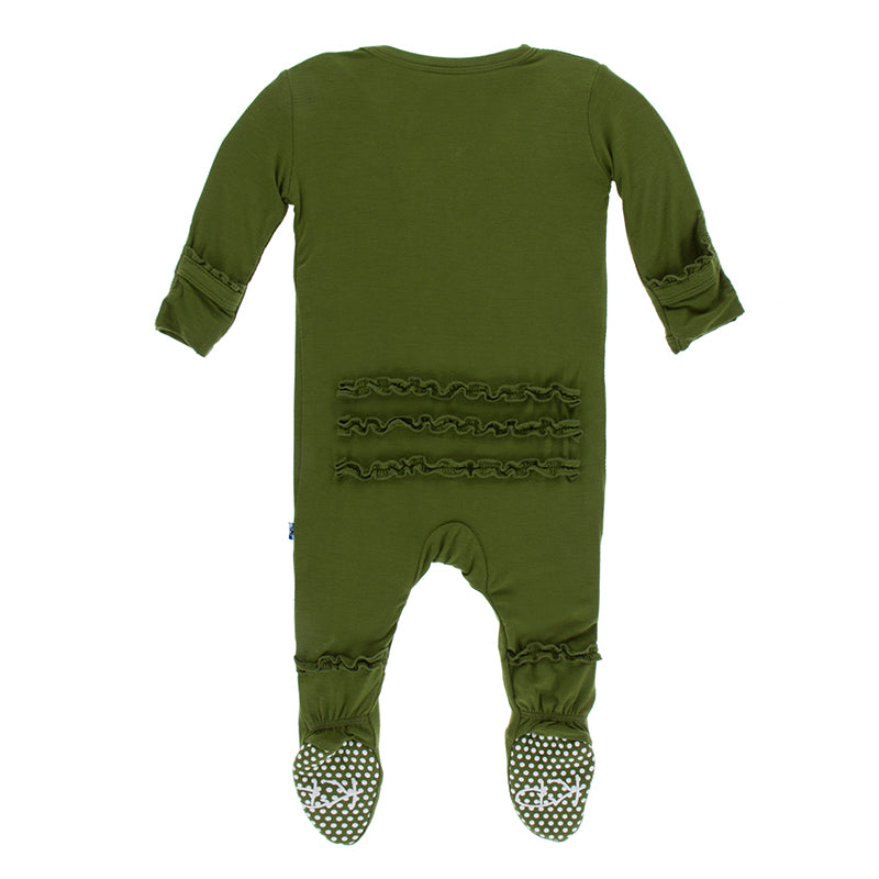 Kickee Pants Solid Muffin Ruffle Footie with Snaps
