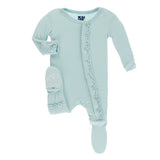 Kickee Pants Solid Muffin Ruffle Footie with Snaps