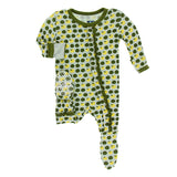 Kickee Pants Print Muffin Ruffle Footie with Snaps