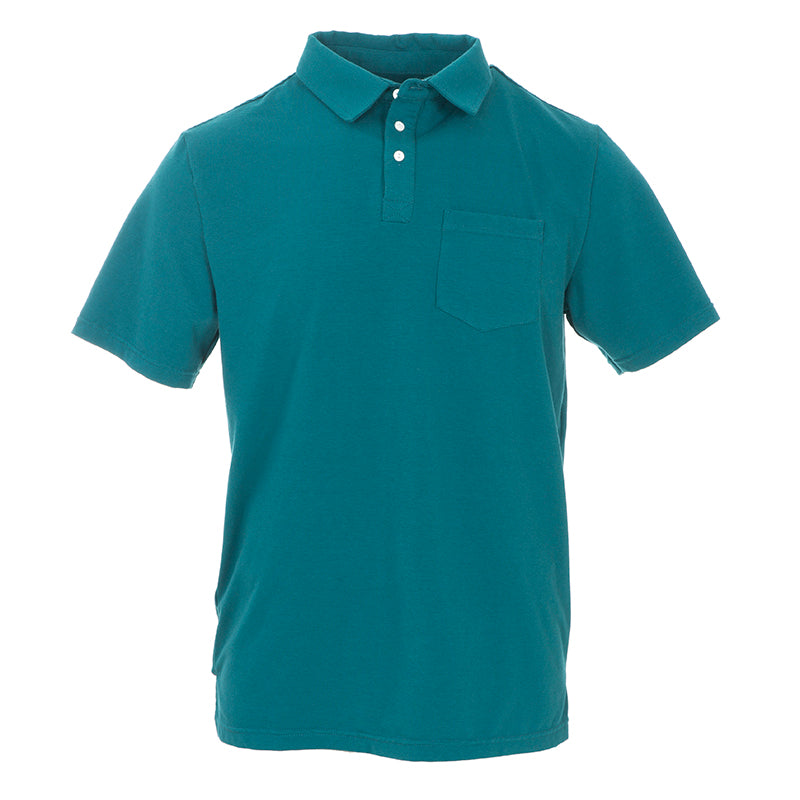 Kickee Pants Bamboo Men's Solid Short Sleeve Performance Jersey Polo