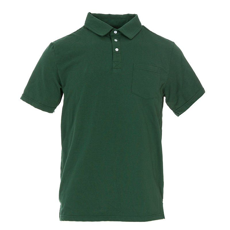 Kickee Pants Bamboo Men's Solid Short Sleeve Performance Jersey Polo