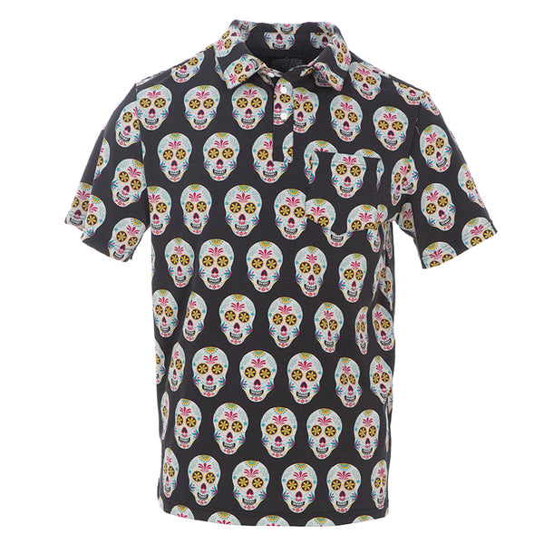 Kickee Pants Men's Print Short Sleeve Performance Jersey Polo